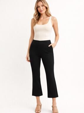 Zara Black Cropped Flare Pants